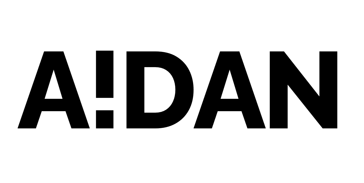 Aidan exclamation wordmark